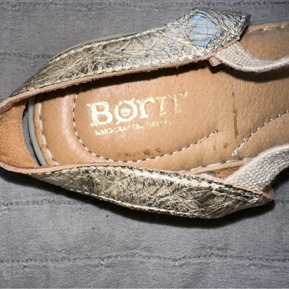 Born Metallic Gold and Tan Women's Sandals - Picture 2 of 5